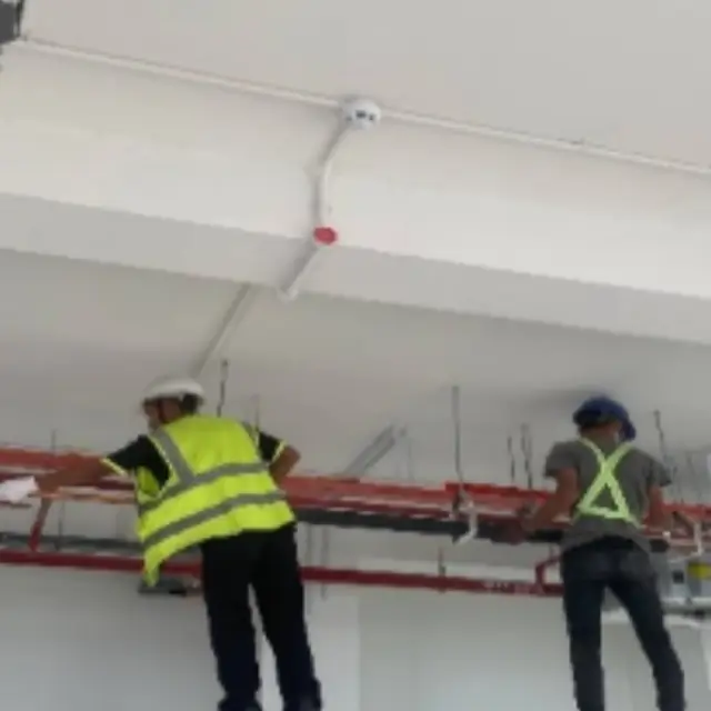 Pipework along the ceiling