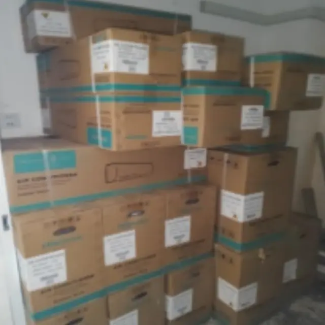Air-conditioner cartons on site